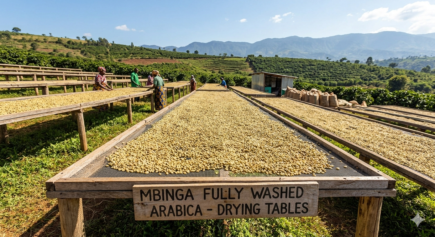 Fully washed green beans drying